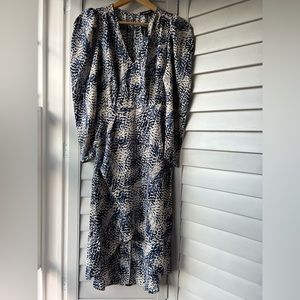 Express high low padded shoulder dress